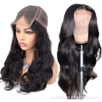 Uniky Wholesale Body Wave Human Hair Wig Long Raw Brazilian Hair Full Transparent Lace Frontal Wig For Black Women